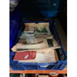Two boxes of ephemera including photographs and tea cards