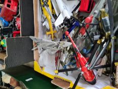Two trays of die-cast including airplanes and helicopters