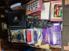 A large selection of die cast and vintage toys, etc