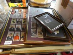 A quantity of framed cigarette cards to include 50 Naval examples by Wills