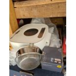 A Hoover cylinder vacuum, a bread maker and sundry