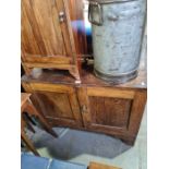 An old oak two door cupboard, and two other items (3)