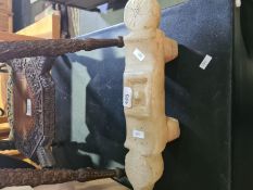 A pillow/foot rest of oriental style, possibly alabaster
