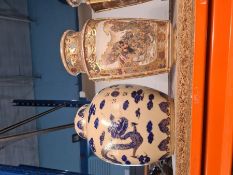 A selection of oriental china vases including ginger jar