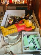 A sun dry lot to include a Noritaki coffee set, Britains hospital figures and beds, etc