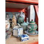 A quantity of Oriental porcelain and similar to include a pair of 19th century, plates, A/F