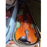 An old Violin 14" and one other modern, example in soft fitted case