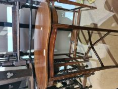 An Edwardian mahogany kidney shaped occasional table and 4 other tables