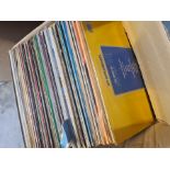 Two boxes of vinyl LP records, mainly 50s and 60s