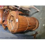 A Victorian mahogany cylinder bedside cupboard