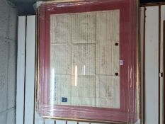 An old framed Indenture, 19th Century, relating to a property in Victoria Road, Southsea, Hampshire
