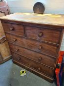 A Victorian mahogany chest having 2 short and 3 long drawers
