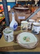 A selection of various china tankards by Royal Doulton commemorating various events of World War II