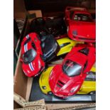 A quantity of model cars different scales, some remote control mainly Ferraris