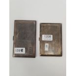 Two engine turned cigarette cases of rectangular form and one having gilted interior. One hallmarked