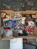 Box of modern and vintage costume jewellery