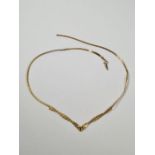 9ct yellow gold fine neckchain marked 375, AF, approx 2.4g