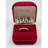 18ct white gold full eternity ring set with 21 brilliant cut diamonds, approx 1.05 carat, size P, te