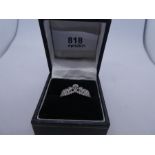 9ct white gold dress ring in the form of a crown inset with diamonds, marked 9K, size Q/R