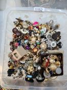Box of mostly modern and vintage clip on earrings