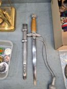 A WWII Luftwaffe Officers Dagger probably secont Pattern the blade marked SMF Solingen