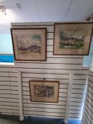Two mid-century watercolours of Cumbrian landscapes and one other of trees, unsigned. The largest 37
