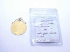 22ct George III Guinea, dated 1795, with yellow gold pendant mount