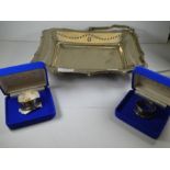 Two boxed and cased silver napkin rings engraved in regards to The Royal Wedding 'The Lady Diana Spe