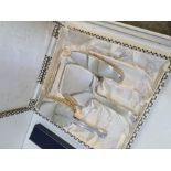 A cased silver backed dressing table set marked Sterling silver, 925 Western Germany