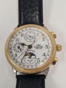 Philippe Du Bois & Fils; A Gent's 'Le Chronographe 1910' silver cased gents watch with 18ct gold eng