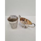 A silver Victorian cup having reeded body, hallmarked Chester 1892 Stokes and Ireland Ltd, also with