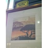 Three pencil signed etchings to include 'Eden Vale' by Kenneth Leech and 'Snowlight' by Philip Green