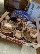 Two boxes of mixed china from various manufactuers