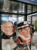 Six large Royal Doulton character jugs to include a special edition Winston Churchill example produc