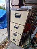 Two modern metal 4 drawer filing cabinets