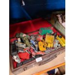 A selection of playworn diecast including Dinky, etc