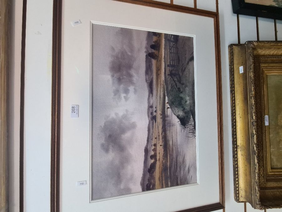 A watercolour of fishing on the River Rother, by Thomas Liverton, signed, 54.5cm x 36.5cm - Image 4 of 8