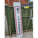 An aluminium sign for HMS Dolphin