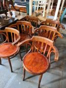 A set of six Polish Bentwood armchairs