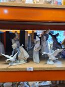 Six various Lladro figures, mainly of girls with animals