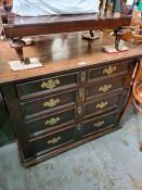 An antique early 18th century style chest having four long graduated drawers, 96cms