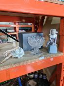 Two figures one being Lladro the other marked Germany and one Waterford crystal dish, boxed