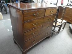 Two over 3 drawer mahogany chest with drop handles
