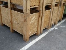 Four wooden packing crates with lids