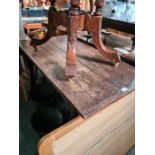 An antique oak oblong side table on square legs, 110 cms