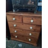 A late Victorian pine chest of drawers (2 & 3)