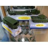 Vintage Dinky Tank Transporter, tank and medium Artillery tractor  boxed