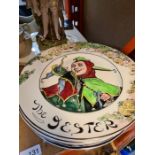 A quantity of Royal Doulton plates including "The Jester" and "The Admiral" and sundry china