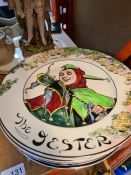 A quantity of Royal Doulton plates including "The Jester" and "The Admiral" and sundry china