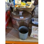 A copper pot and tin ladle, etc